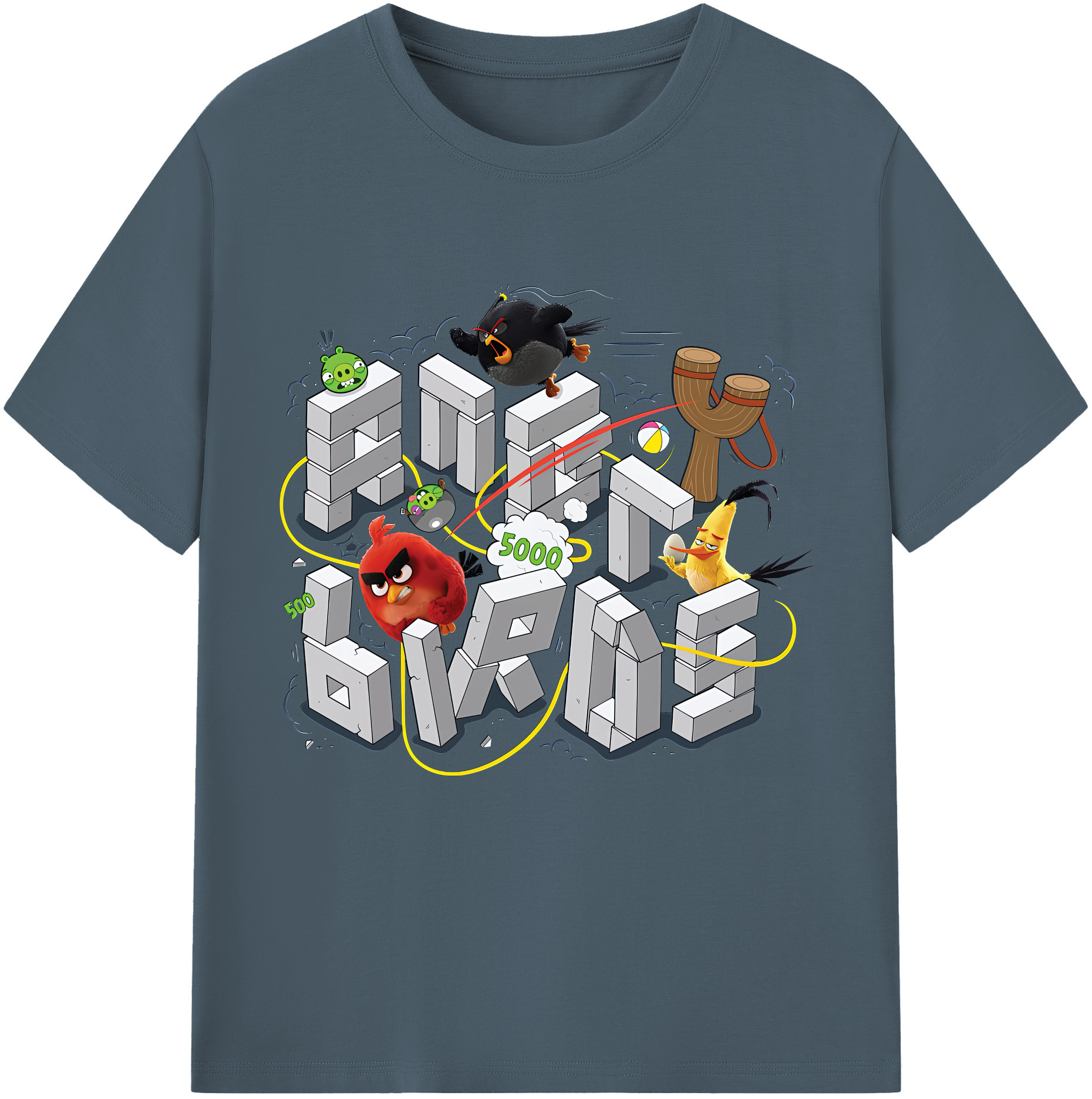 （画像用） Angry Birds アングリーバード 綿100％半袖Tシャツ（フロントプリント）